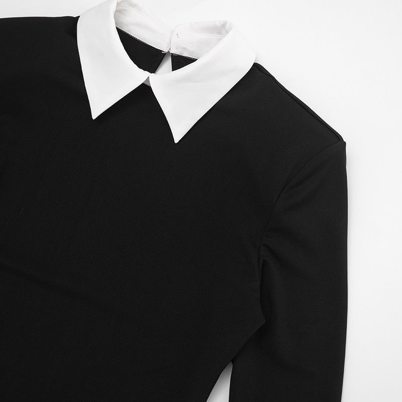 Tailored mini dress with polo collar design - Tzlil