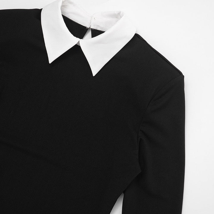Tailored mini dress with polo collar design - Tzlil