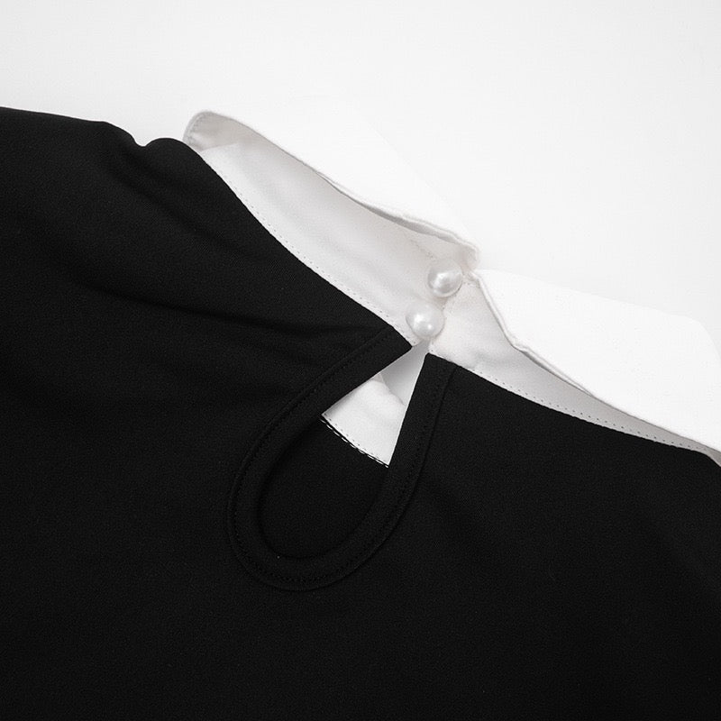 Tailored mini dress with polo collar design - Tzlil