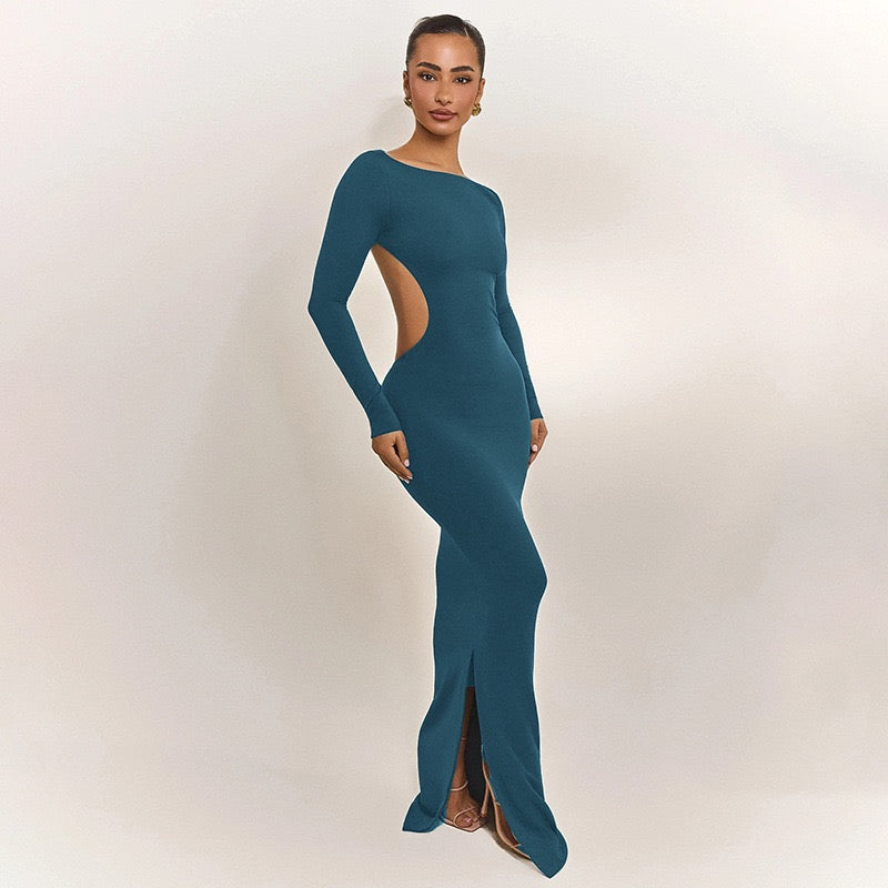 Maxi dress with open back and bow decoration - Joy