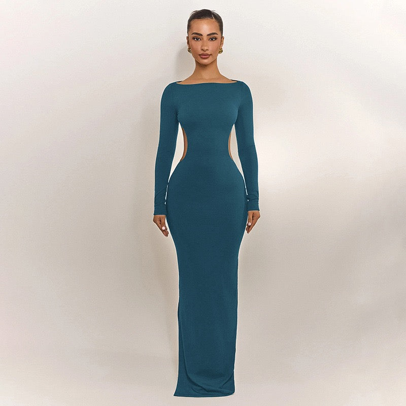 Maxi dress with open back and bow decoration - Joy