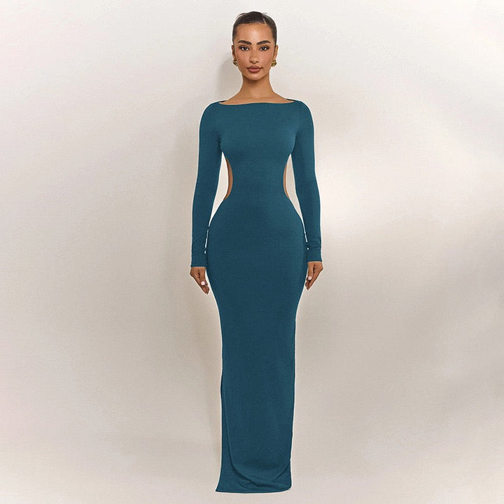 Maxi dress with open back and bow decoration - Joy