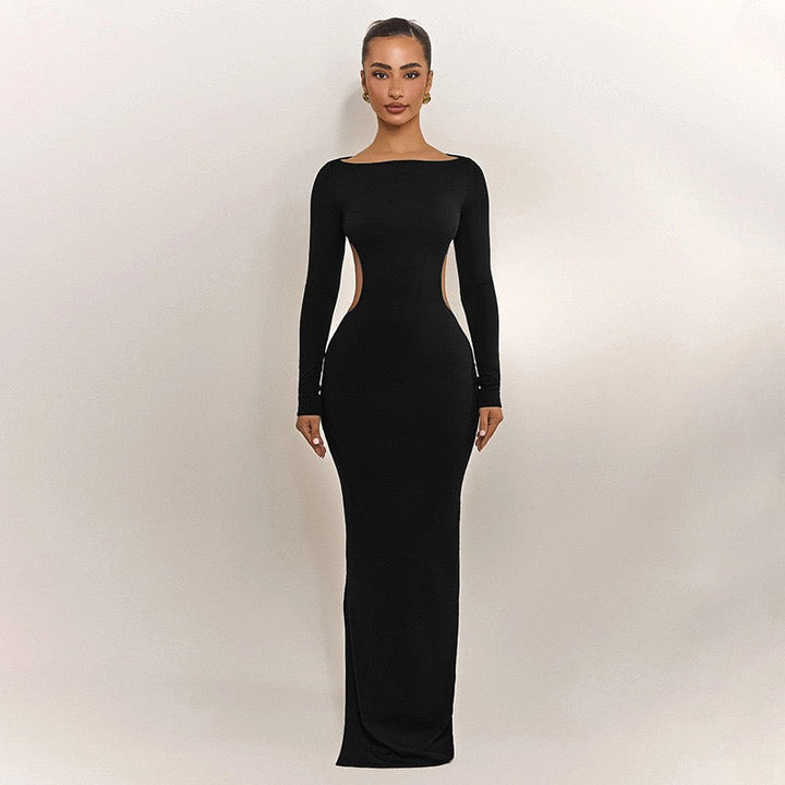 Maxi dress with open back and bow decoration - Joy