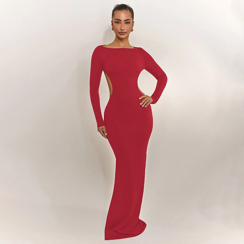 Maxi dress with open back and bow decoration - Joy