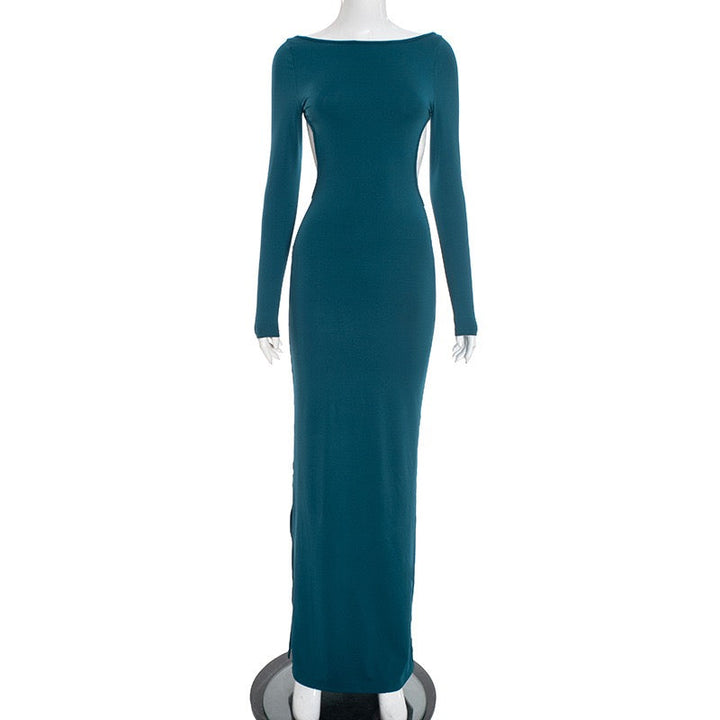 Maxi dress with open back and bow decoration - Joy