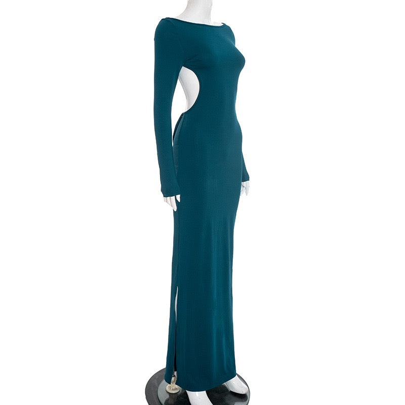 Maxi dress with open back and bow decoration - Joy