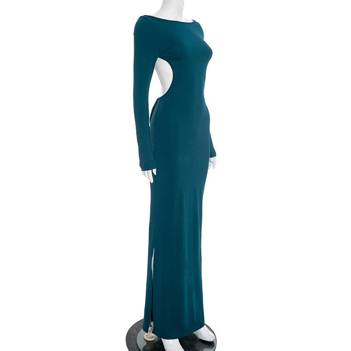 Maxi dress with open back and bow decoration - Joy