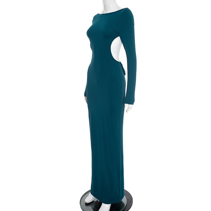 Maxi dress with open back and bow decoration - Joy