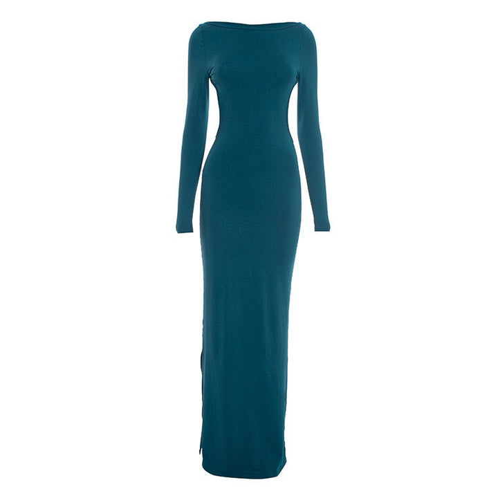 Maxi dress with open back and bow decoration - Joy