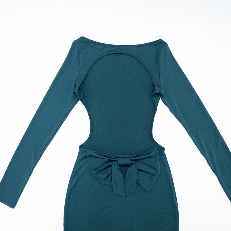 Maxi dress with open back and bow decoration - Joy