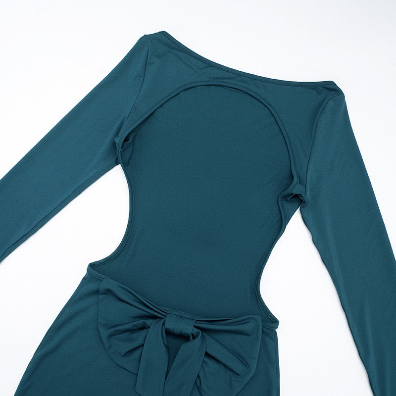 Maxi dress with open back and bow decoration - Joy