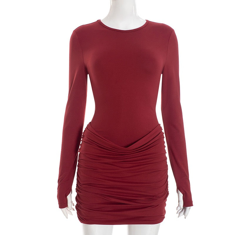 Mini dress with pleats design - Tehila