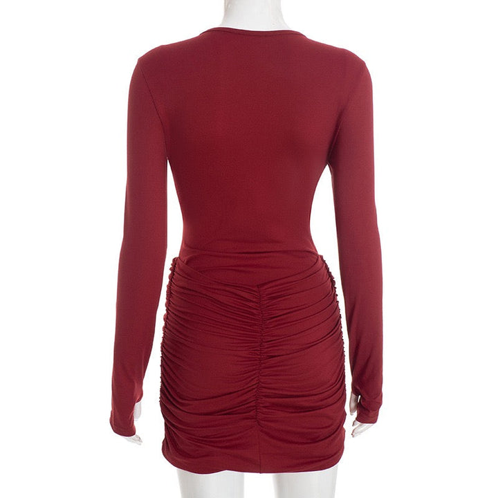 Mini dress with pleats design - Tehila