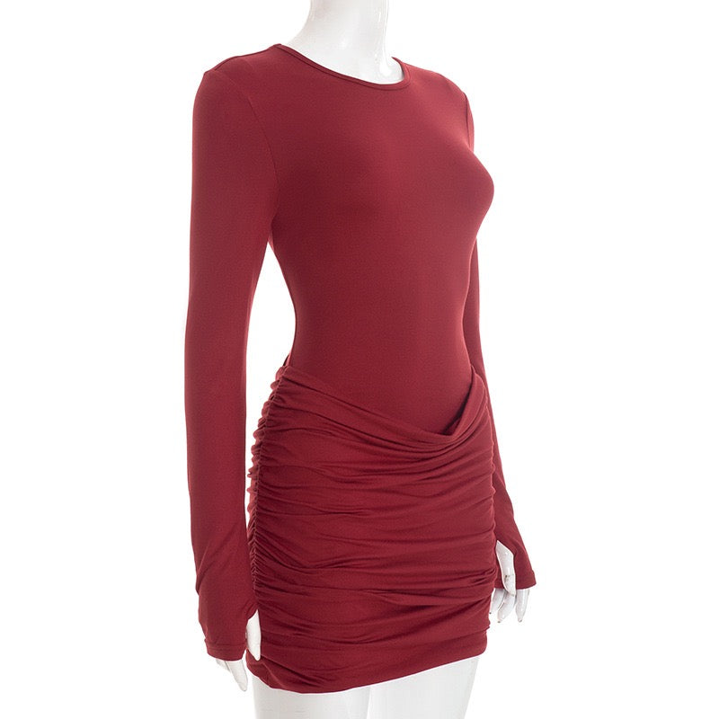 Mini dress with pleats design - Tehila