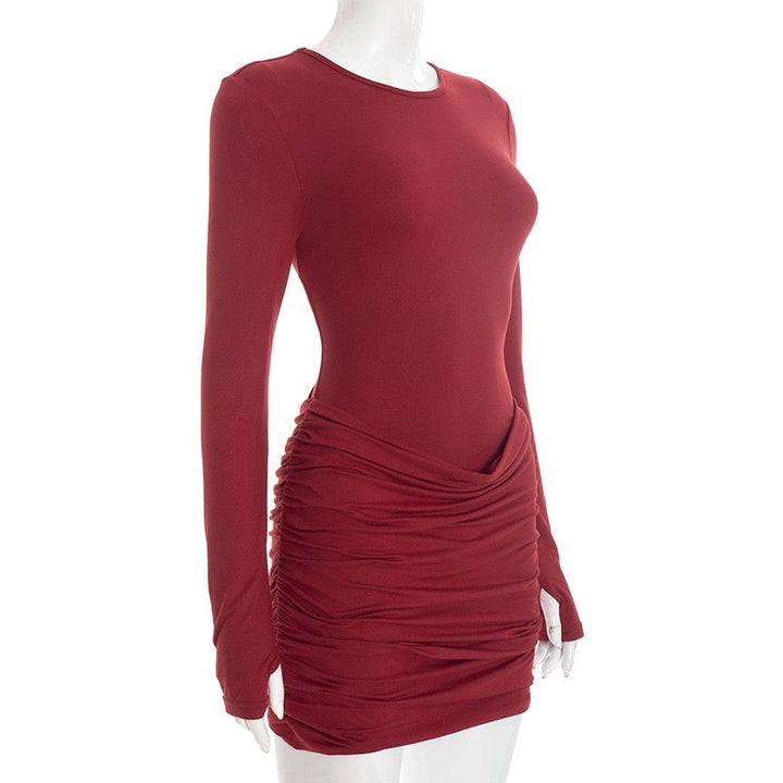 Mini dress with pleats design - Tehila
