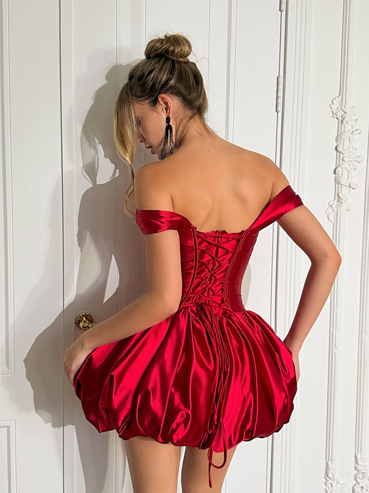 Gane - Off-the-shoulder balloon mini dress