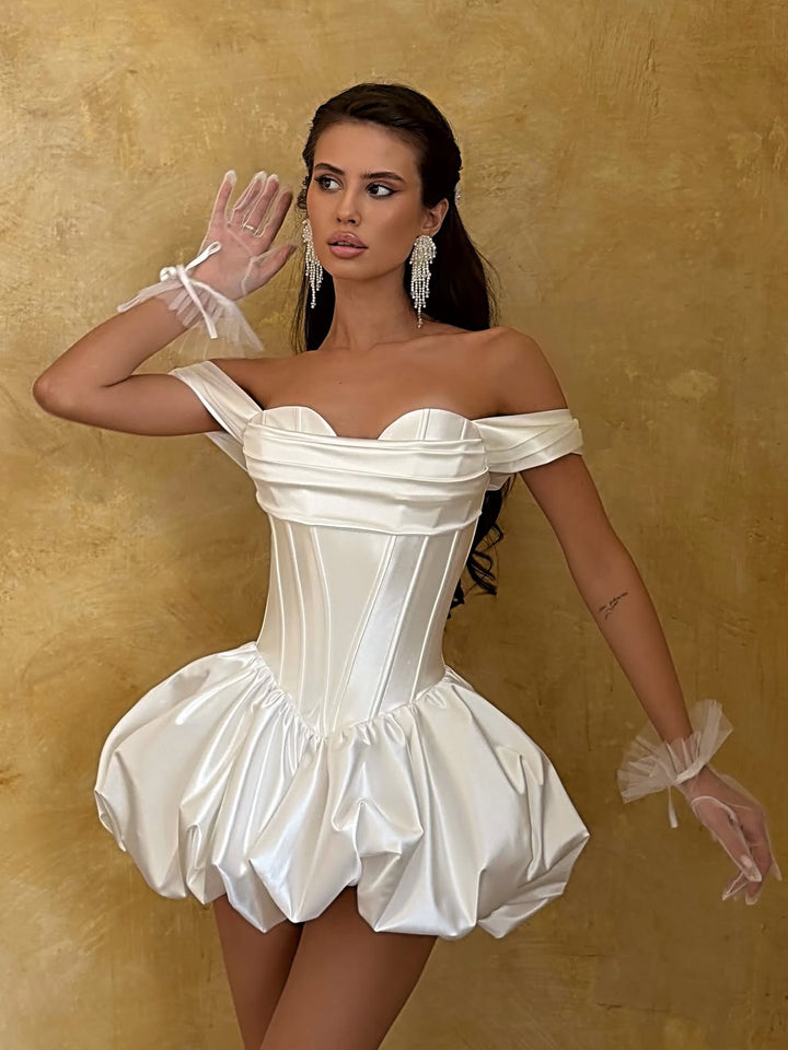 Gane - Off-the-shoulder balloon mini dress