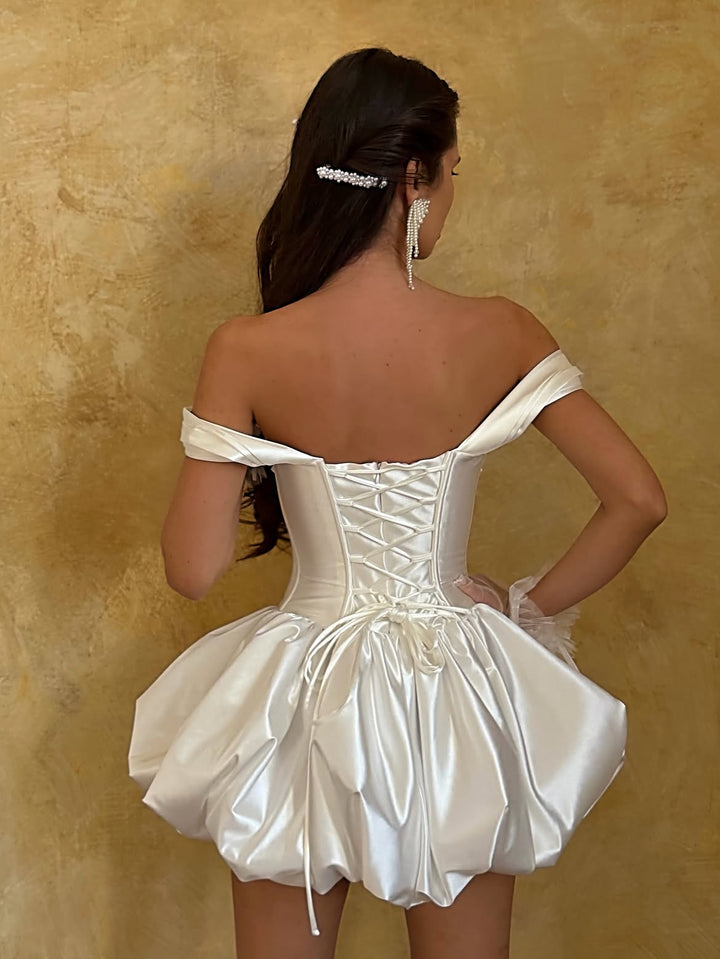 Gane - Off-the-shoulder balloon mini dress