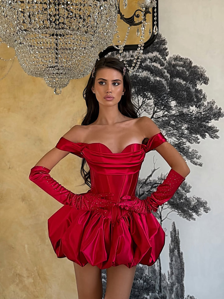 Gane - Off-the-shoulder balloon mini dress