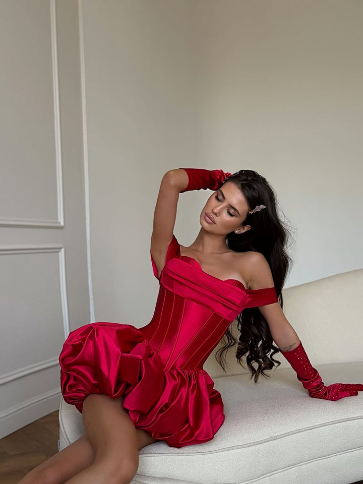 Gane - Off-the-shoulder balloon mini dress