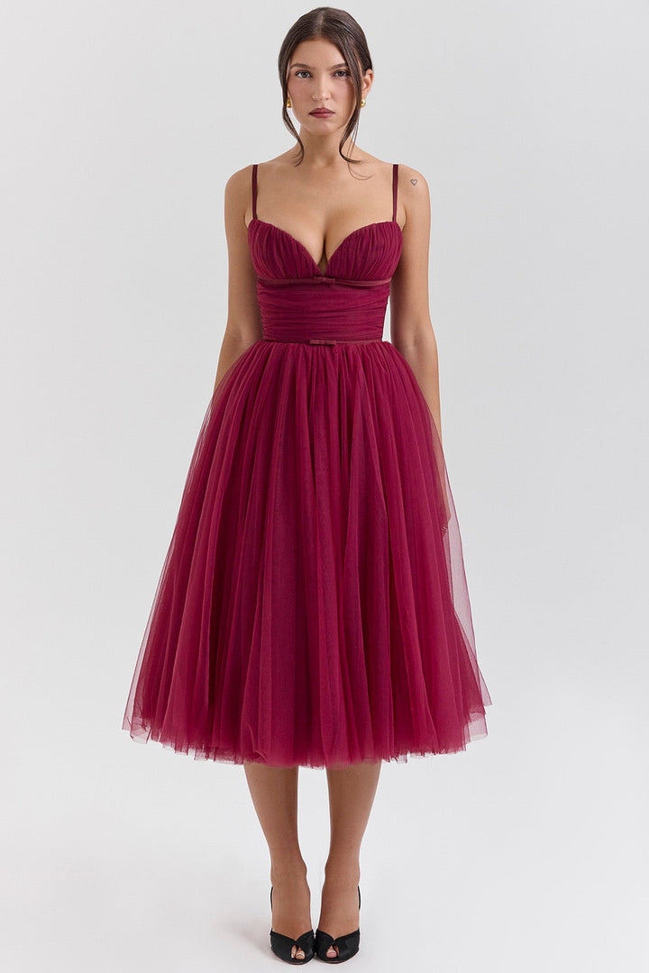A-Line Midi Tulle Dress - Ahava