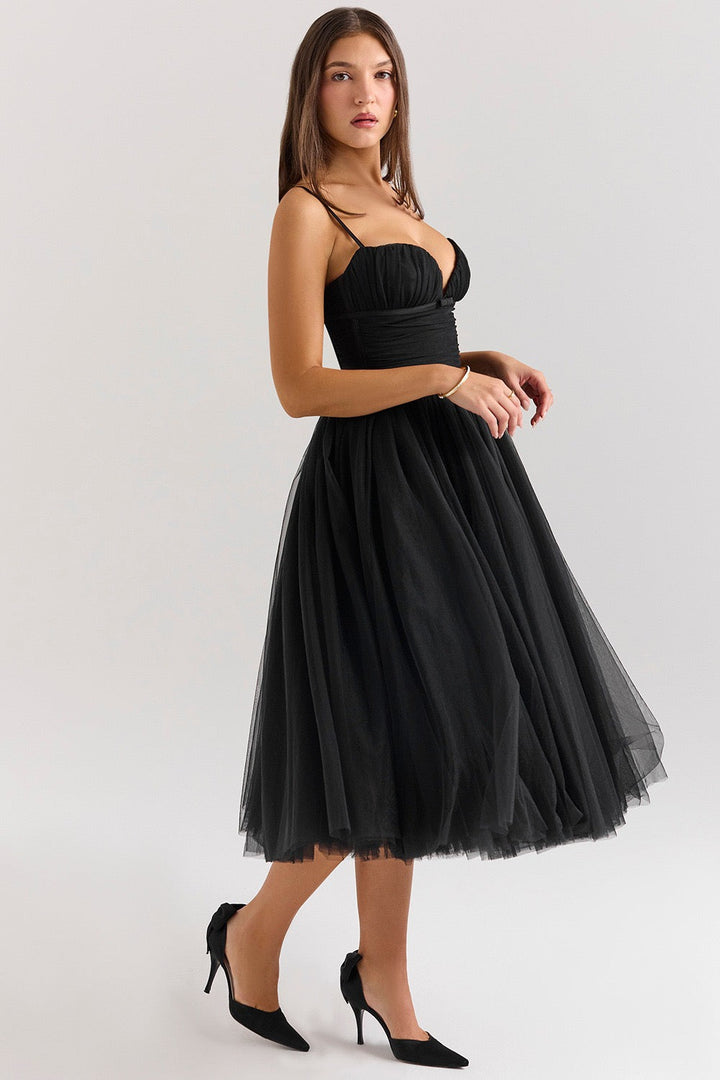 A-Line Midi Tulle Dress - Ahava