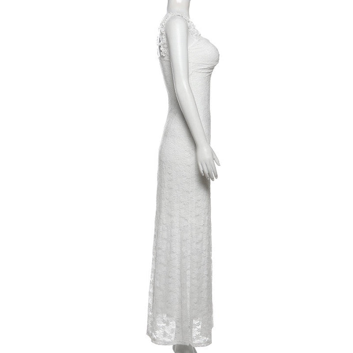 Off-the-shoulder maxi dress with a lace design - LINI