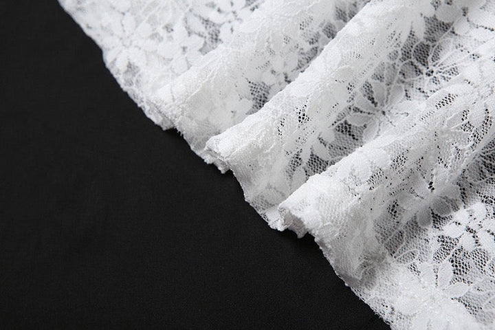 Off-the-shoulder maxi dress with a lace design - LINI