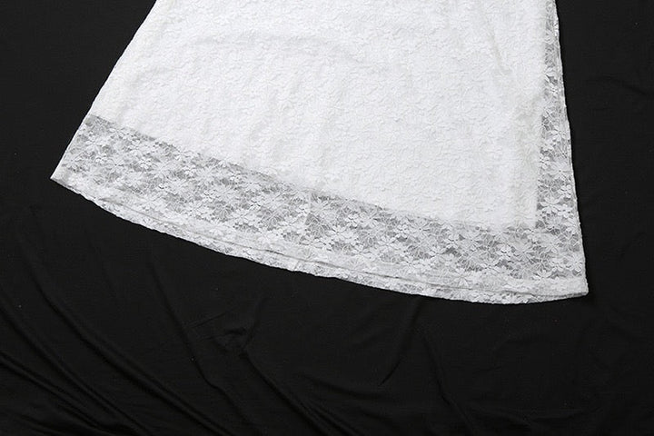 Off-the-shoulder maxi dress with a lace design - LINI