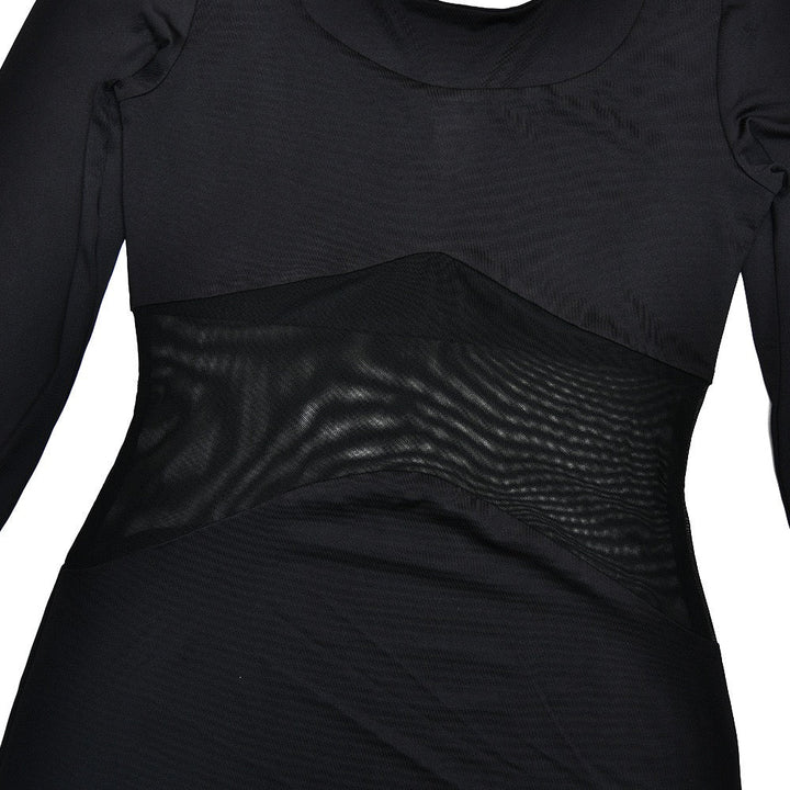 Elegant maxi dress with mesh design - LILI