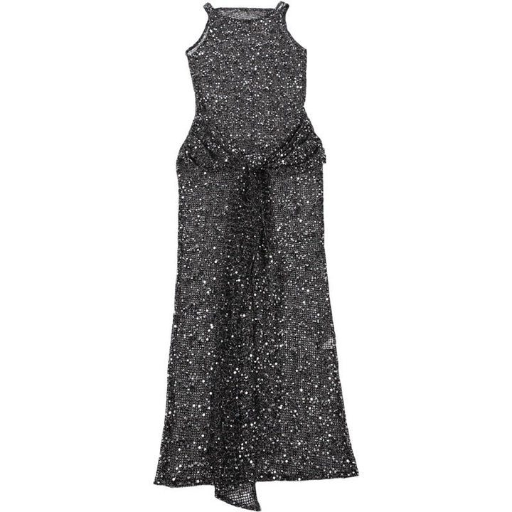 Sequin maxi dress with a tie design - MOSE