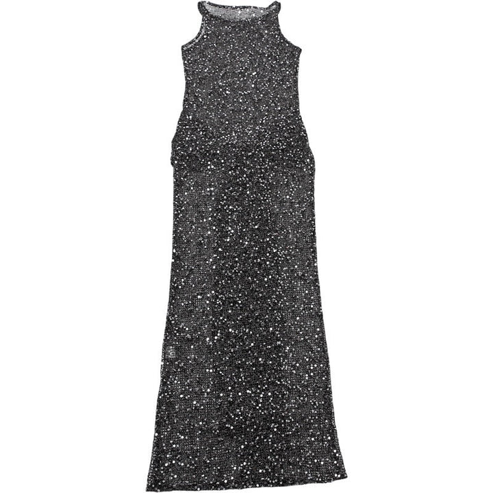 Sequin maxi dress with a tie design - MOSE