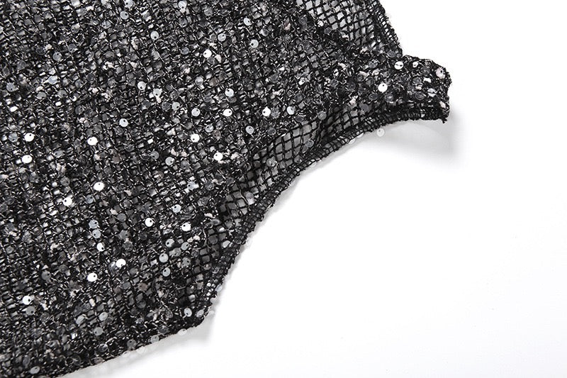 Sequin maxi dress with a tie design - MOSE