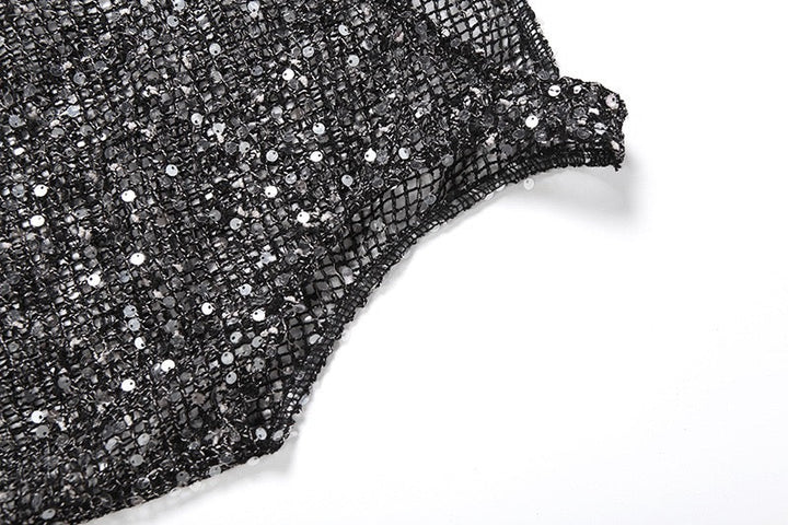 Sequin maxi dress with a tie design - MOSE