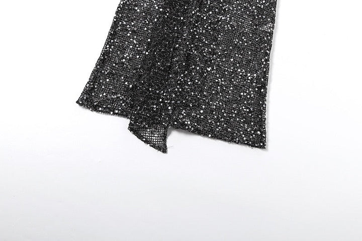 Sequin maxi dress with a tie design - MOSE