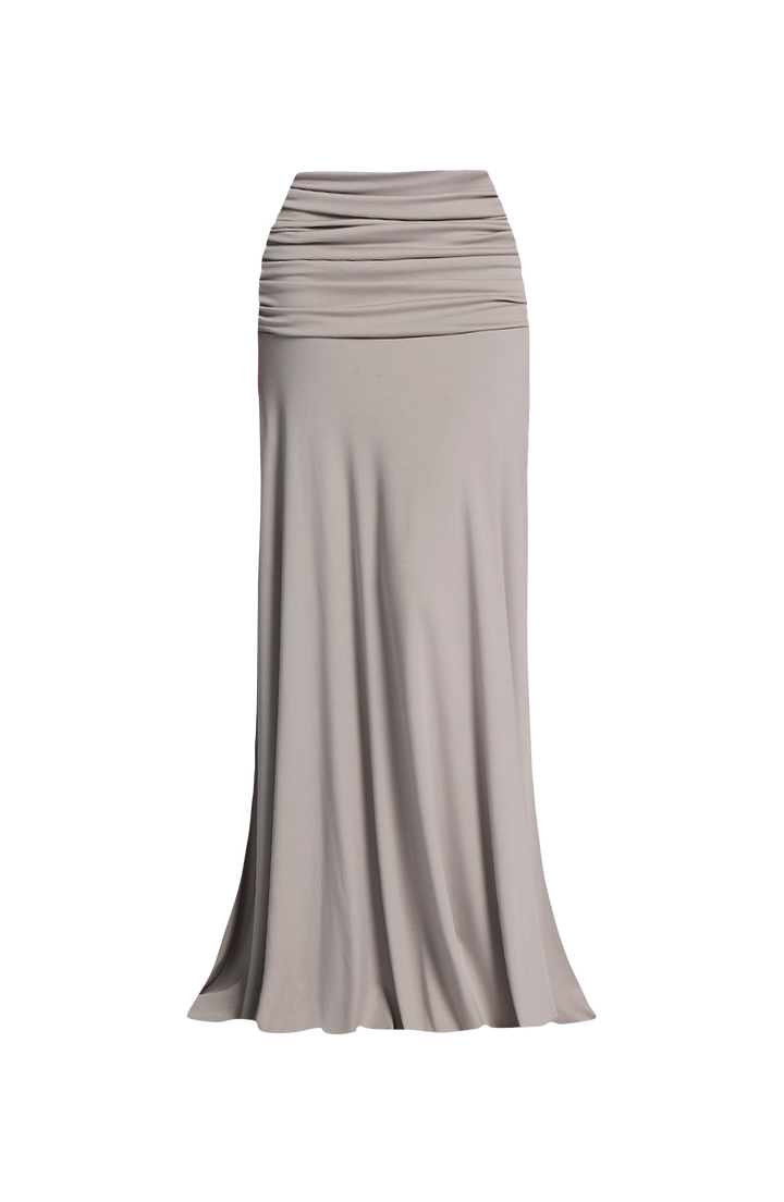 Ray - Two-piece pleated set with a maxi skirt and crop top