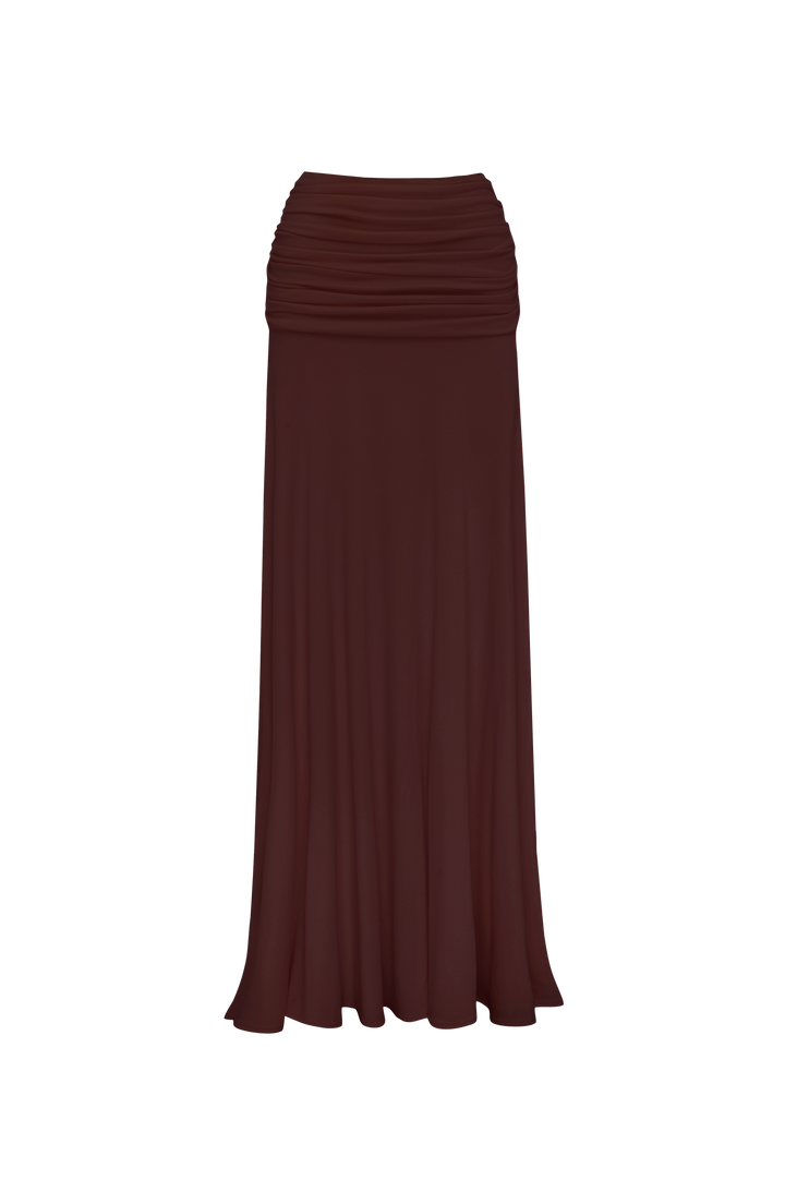 Ray - Two-piece pleated set with a maxi skirt and crop top