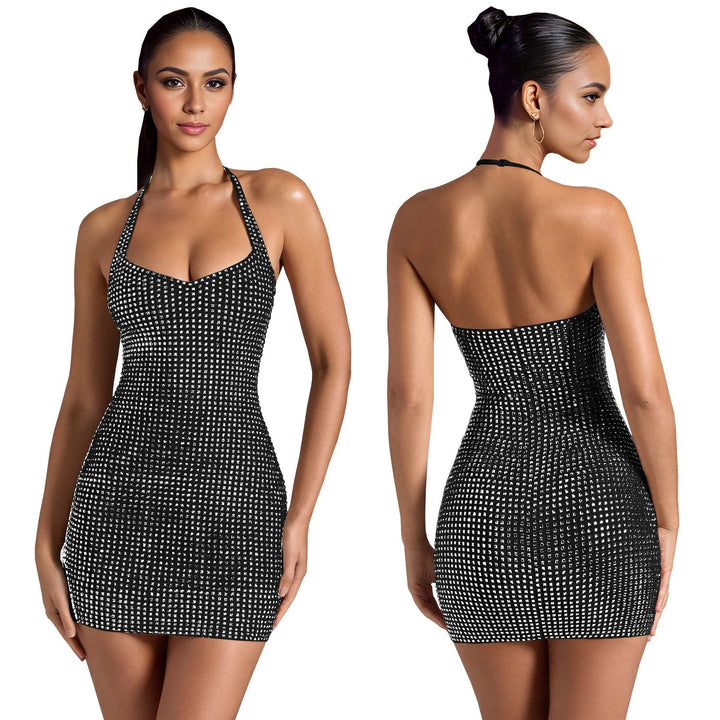 Mini Dress with Sparkling Sequins and Open Back - Sheina