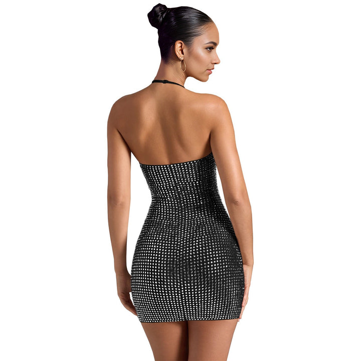 Mini Dress with Sparkling Sequins and Open Back - Sheina