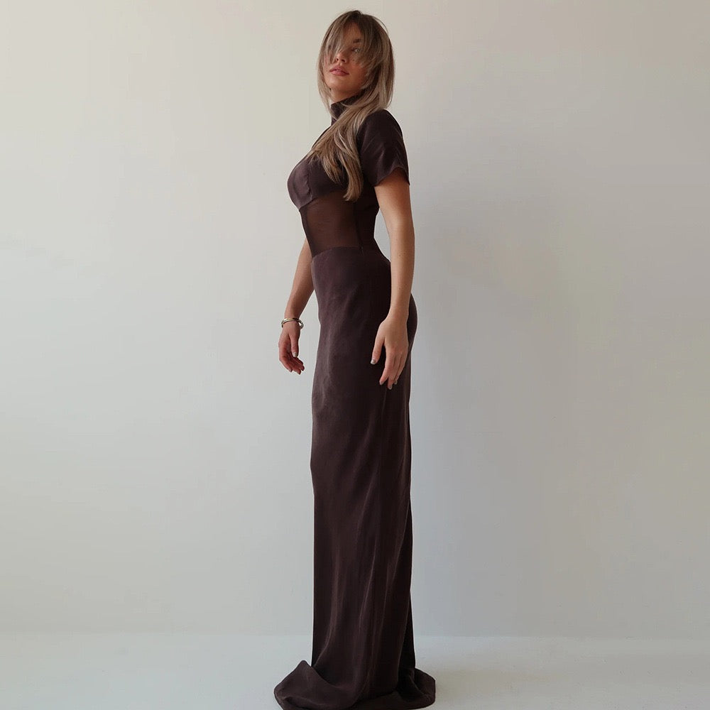 Maxi dress with mesh design - Tair