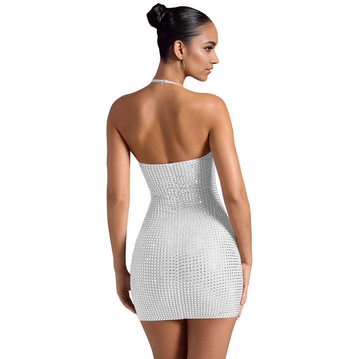 Mini Dress with Sparkling Sequins and Open Back - Sheina