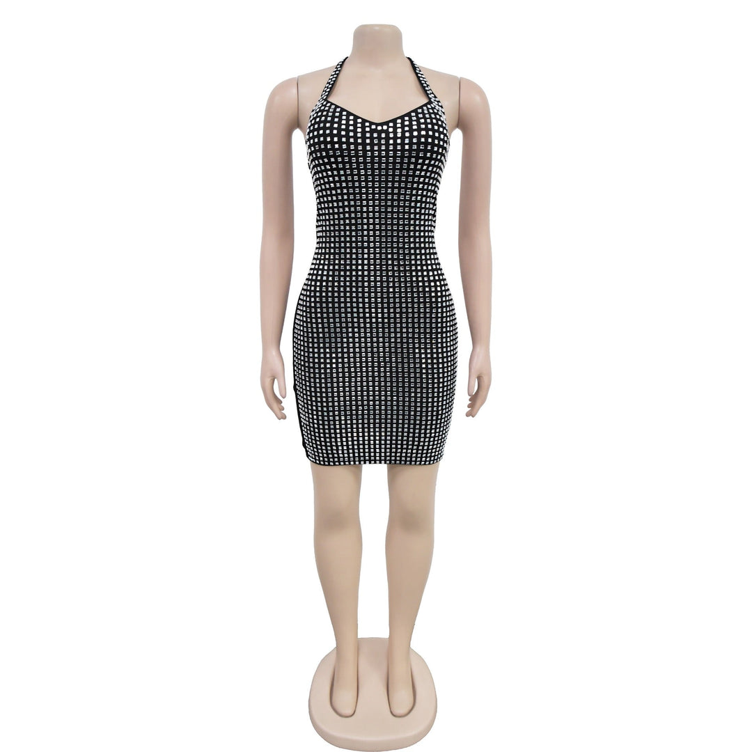 Mini Dress with Sparkling Sequins and Open Back - Sheina