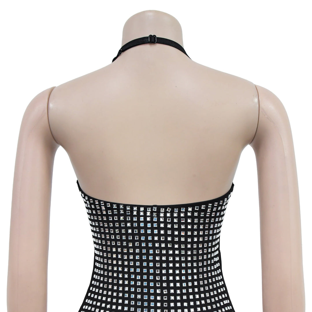 Mini Dress with Sparkling Sequins and Open Back - Sheina