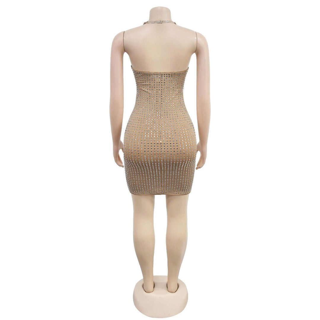 Mini Dress with Sparkling Sequins and Open Back - Sheina