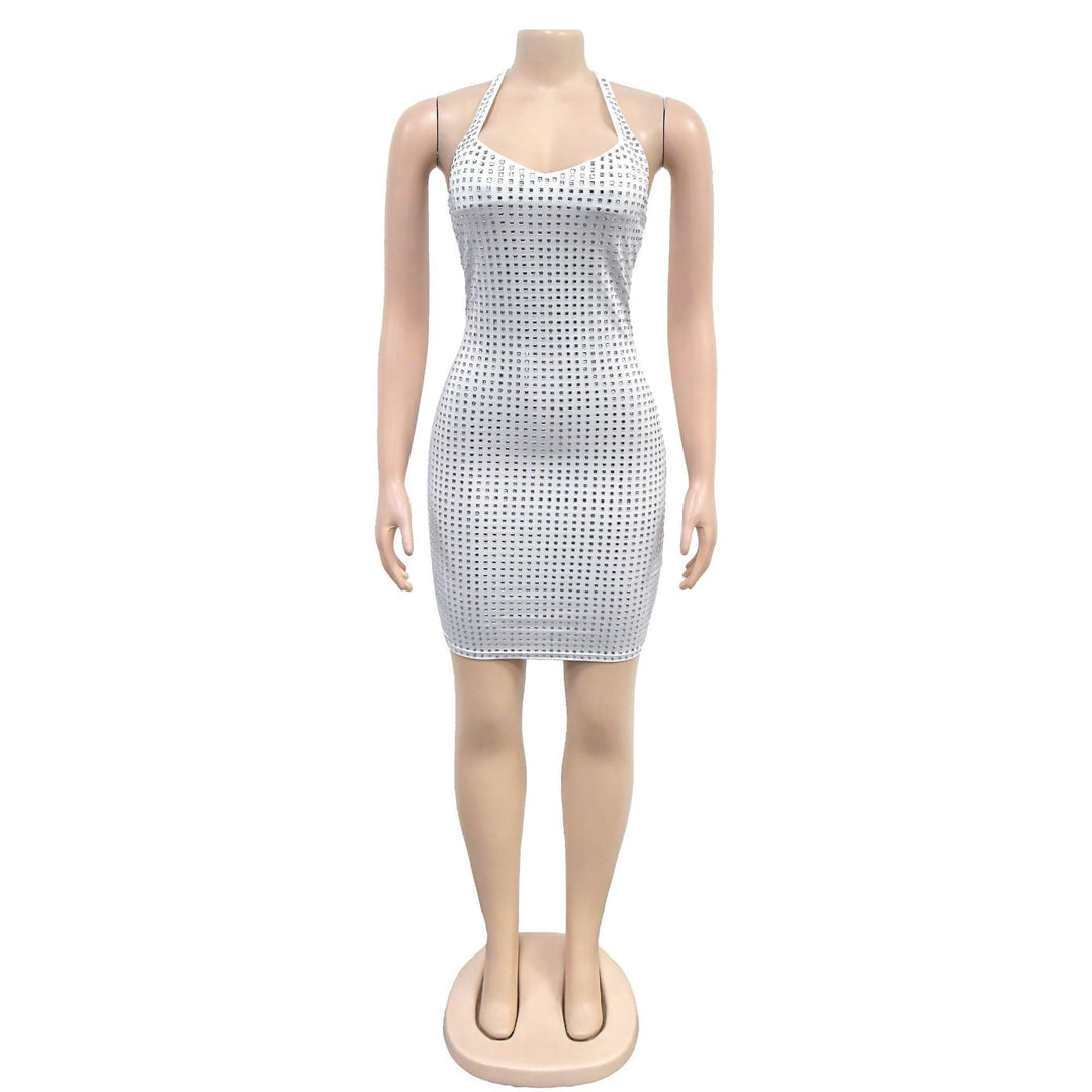 Mini Dress with Sparkling Sequins and Open Back - Sheina