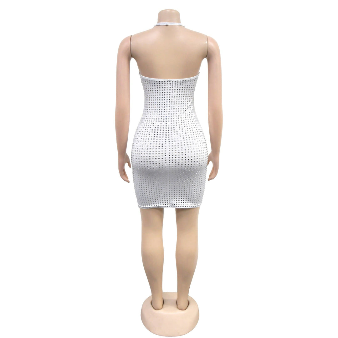 Mini Dress with Sparkling Sequins and Open Back - Sheina