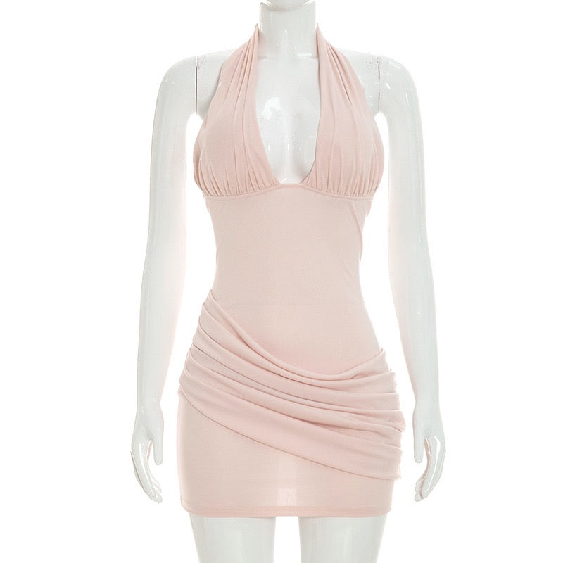 Pleated mini dress with an open back – SEAN