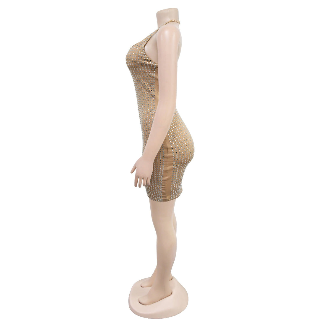 Mini Dress with Sparkling Sequins and Open Back - Sheina