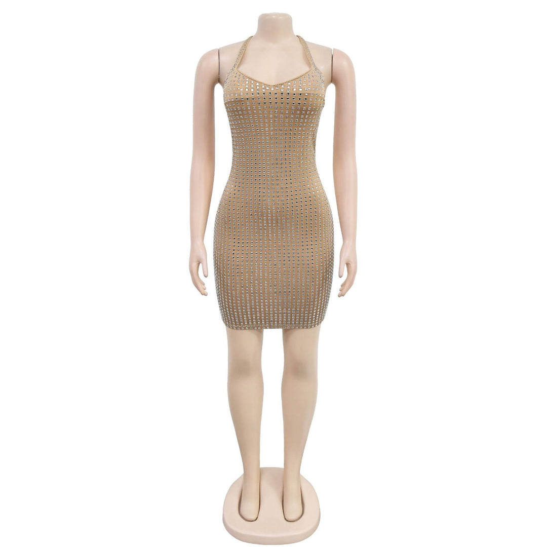 Mini Dress with Sparkling Sequins and Open Back - Sheina