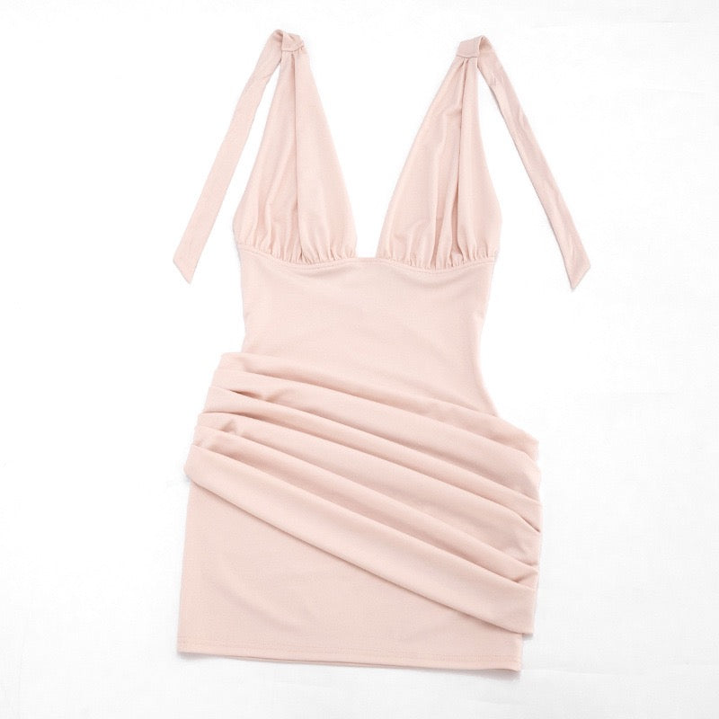 Pleated mini dress with an open back – SEAN